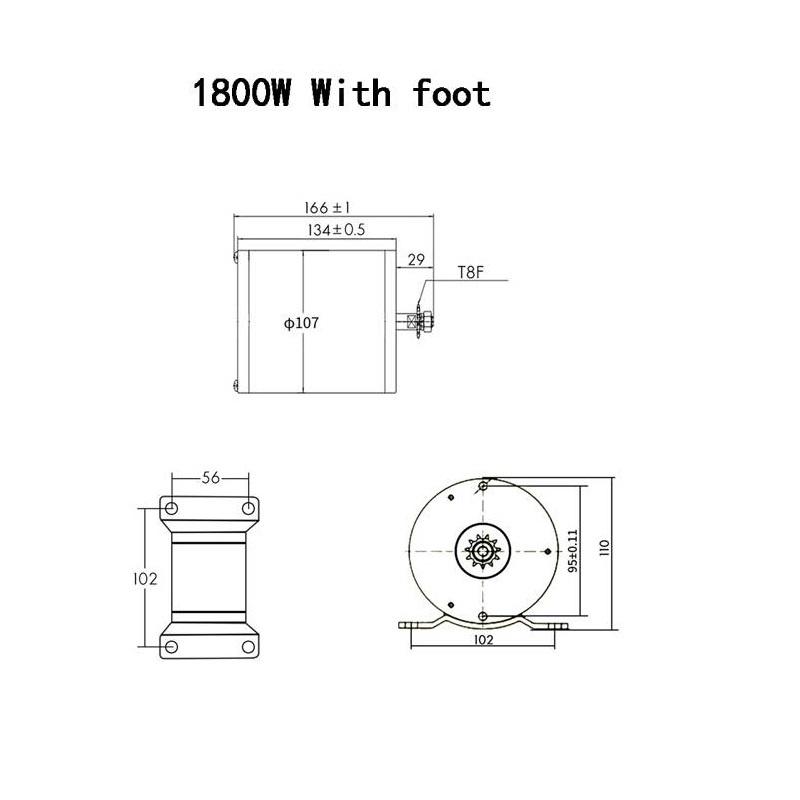 Fırçasız Motor My1020 48V 1800W Daimi Mıknatıslı Motor Scooter ATV Go-Kart Karting Yüksek Hızlı DC Motor İçin