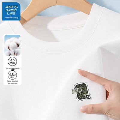 JEANSWEST LIFE Men's Geometric Pattern Cotton Long Sleeve T-Shirt