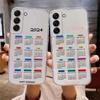 2024 Calendar Case for Samsung Galaxy S24 S23 S22 S21 S20 Ultra Plus FE 5G Soft Cover Transparent Silicone Cover Shell