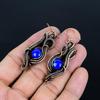 Lapis Lazuli 999 Copper Wire Wrapped Jewelry, Handmade Gemstone Earrings Jewelry, Gifts For Wife Brand New Earrings