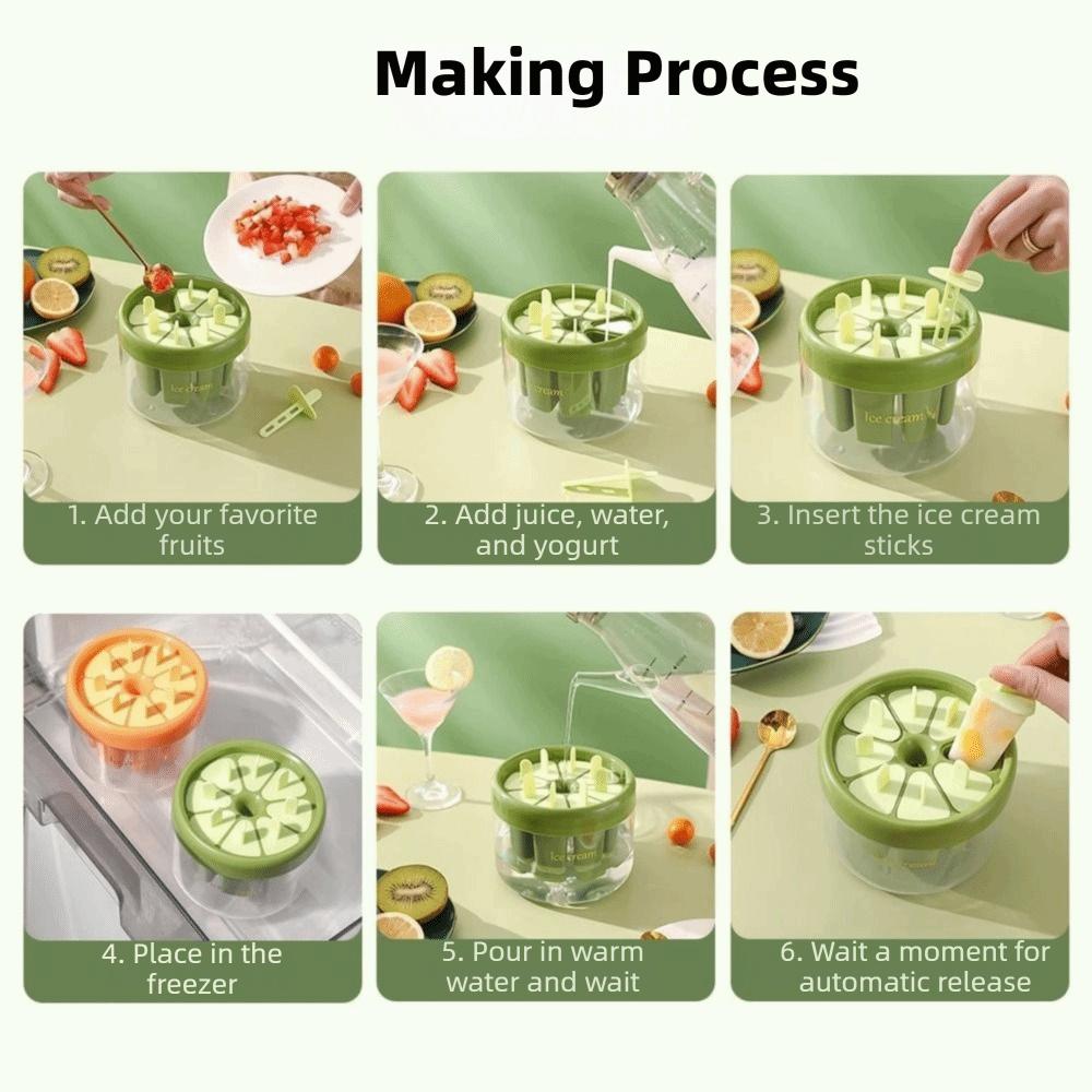 Homemade Ice Pops Mold Clear Base Ice Cube Tray Durable Ice Cream Makers  For Home