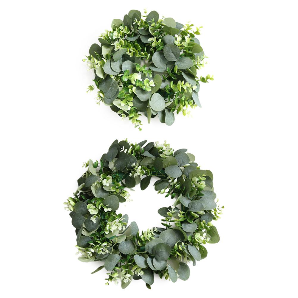 

Элегантный 17-дюймовый венок из листьев искусственного эвкалипта с искусственной зеленью