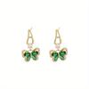 Green Butterfly Drop Earrings for Women, Hypoallergenic Stainless Steel Posts, Sturdy Alloy Fashion Dangle Jewelry Set of 2