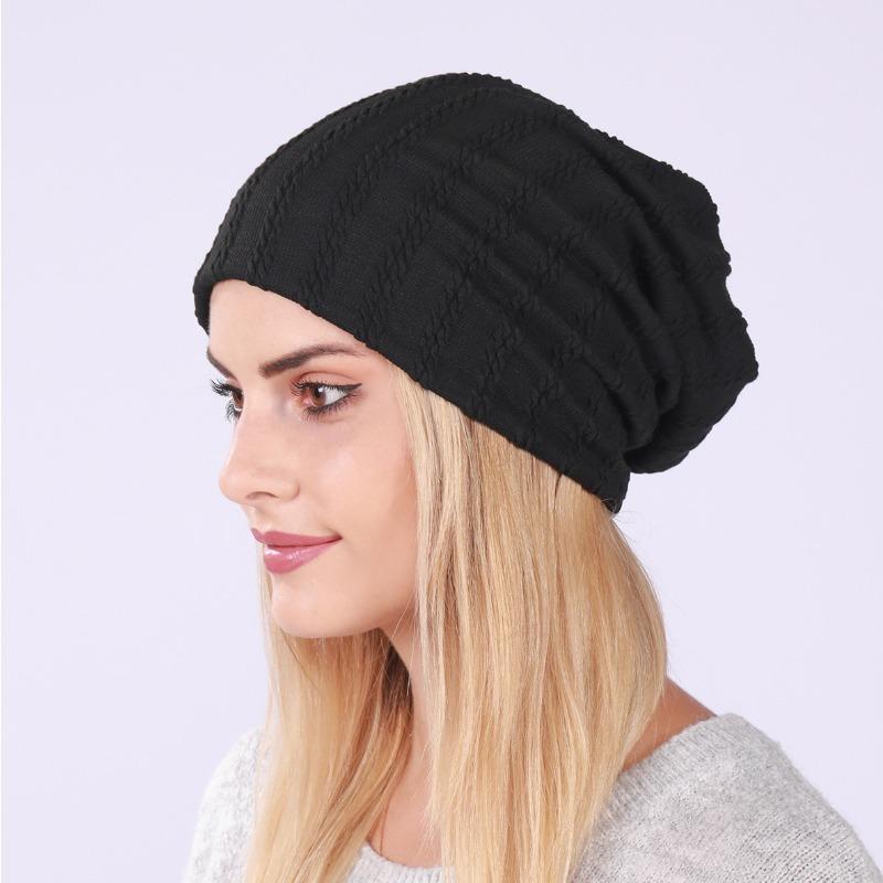 

Шапка-пуловер нового стиля с конопляным узором для мужчин и женщин, тонкая двухслойная шапка-тюрбан на весну и осень, хлопковая однотонная шапка-бини one size