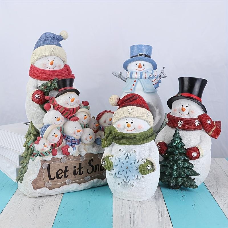 Christmas Party Decorations, Cute Christmas Snowman Figure Table Ornaments, Christmas Gifts with Glowing Mood Lights