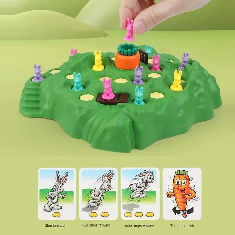 Bunny Rabbit Carrot Trap Board Game for Friends Party Challenge Battle Game Interactive Toy Gift for Parent-Child Family Fun