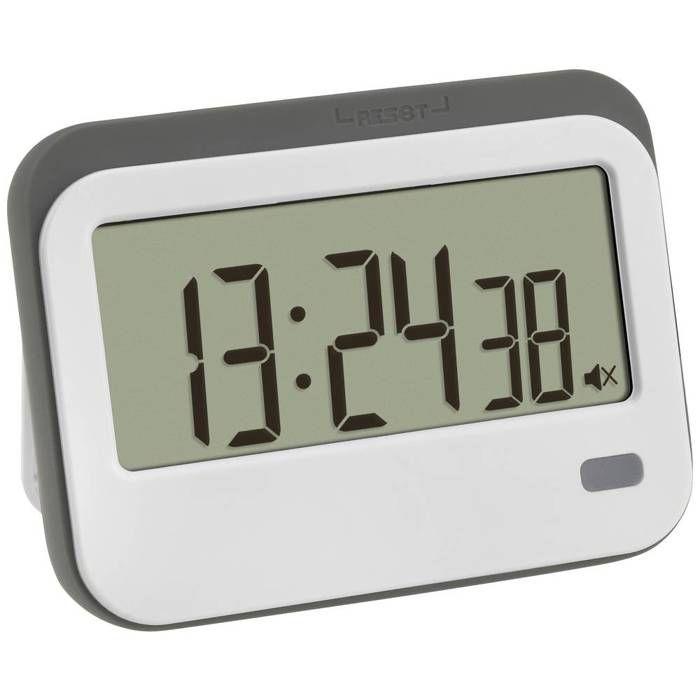 TFA Dostmann Digitaler Timer mit Stoppuhr und Wecker Minuteur blanc, gris numérique