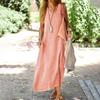 Summer Spring Women's  Solid Color V-Neck Maxi Dress Casual Sleeveless Loose Dress Women's Clothing