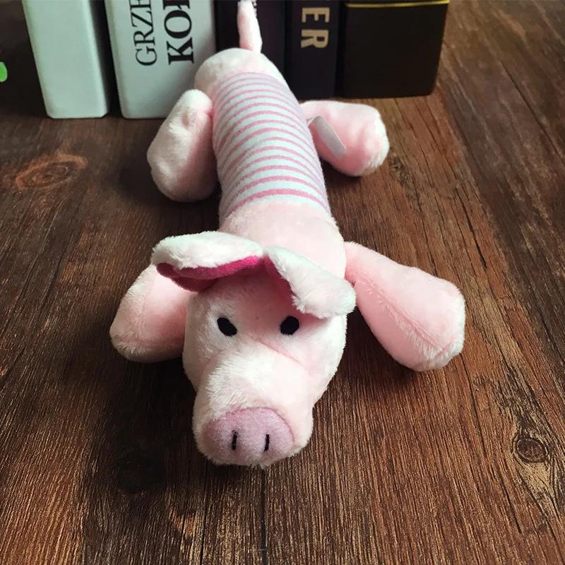 Cute Pet Dog Cat Plush Squeak Sound Dog Toys Funny Fleece Durability Chew Molar Toy Fit for All Pets Elephant Duck Pig
