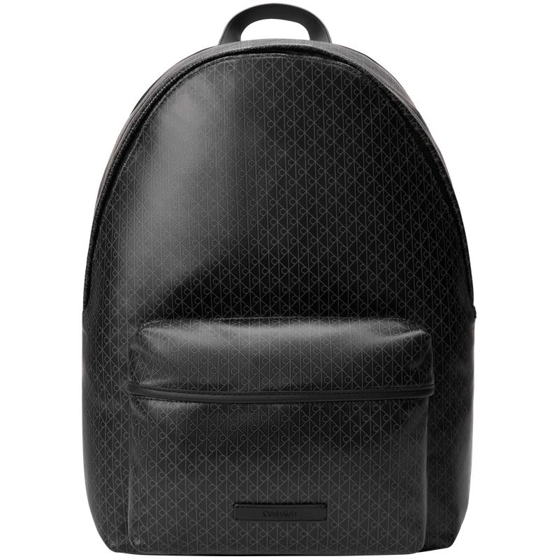 

Calvin Klein Commuter Campus Style Monogram Print Large Capacity Fabric Backpack Men Backpack Space-Black 4D3313G-UB1 Basic Set (Bag)