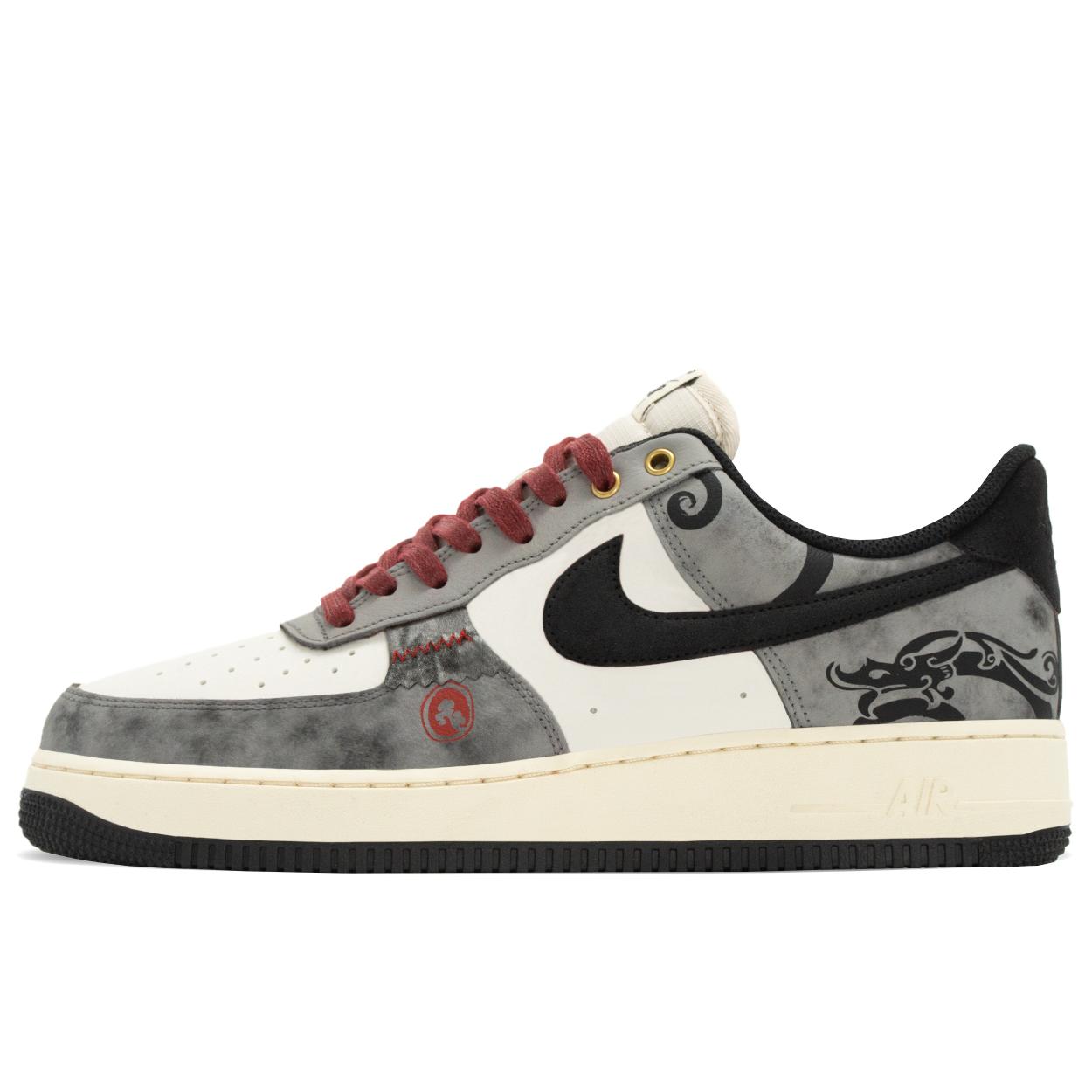

Nike Air Force 1 Dragon Pattern Jade Ring Abrasion Resistant Slip Resistant Low top Skateboard Shoes Men s Black Gray HQ4987-010(TeamA-) 43