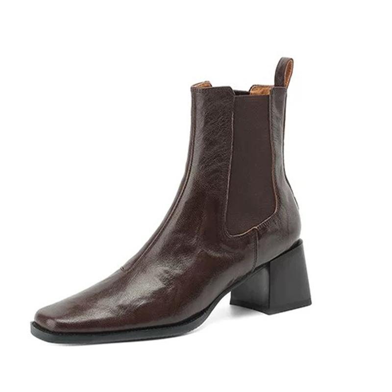 Women Ankle Chelsea Boots Designer Chunky Mid Heels Shoes Winter Classic Oxford Shoes 2024 New Brand Gladiator Chaussures Femme