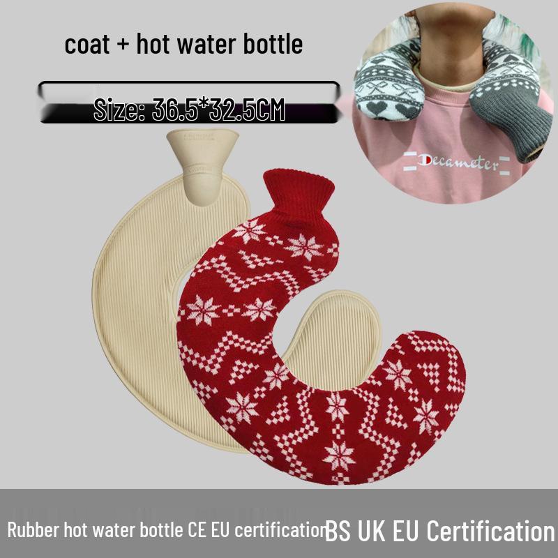 Explosion-Proof Hot Water Bottle: Rubber Design for Stomach and Feet, Long-Lasting Warmth