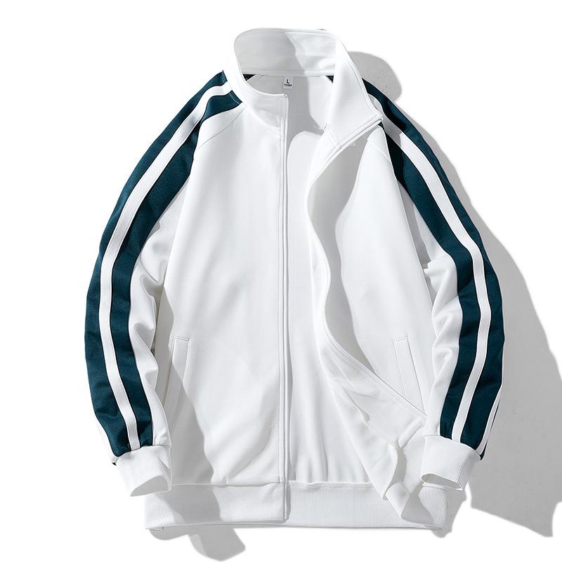 Кардиган с капюшоном мужская однотонная куртка повседневная спортивная одежда с воротником-стойкой на молнии L белый 4100₽