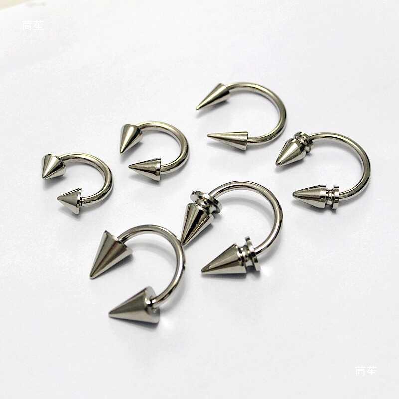 DIY Silver Gothic Double-Headed Screw Rivet Leg Ring C-Ring Collar Body Chain Alloy Accessories