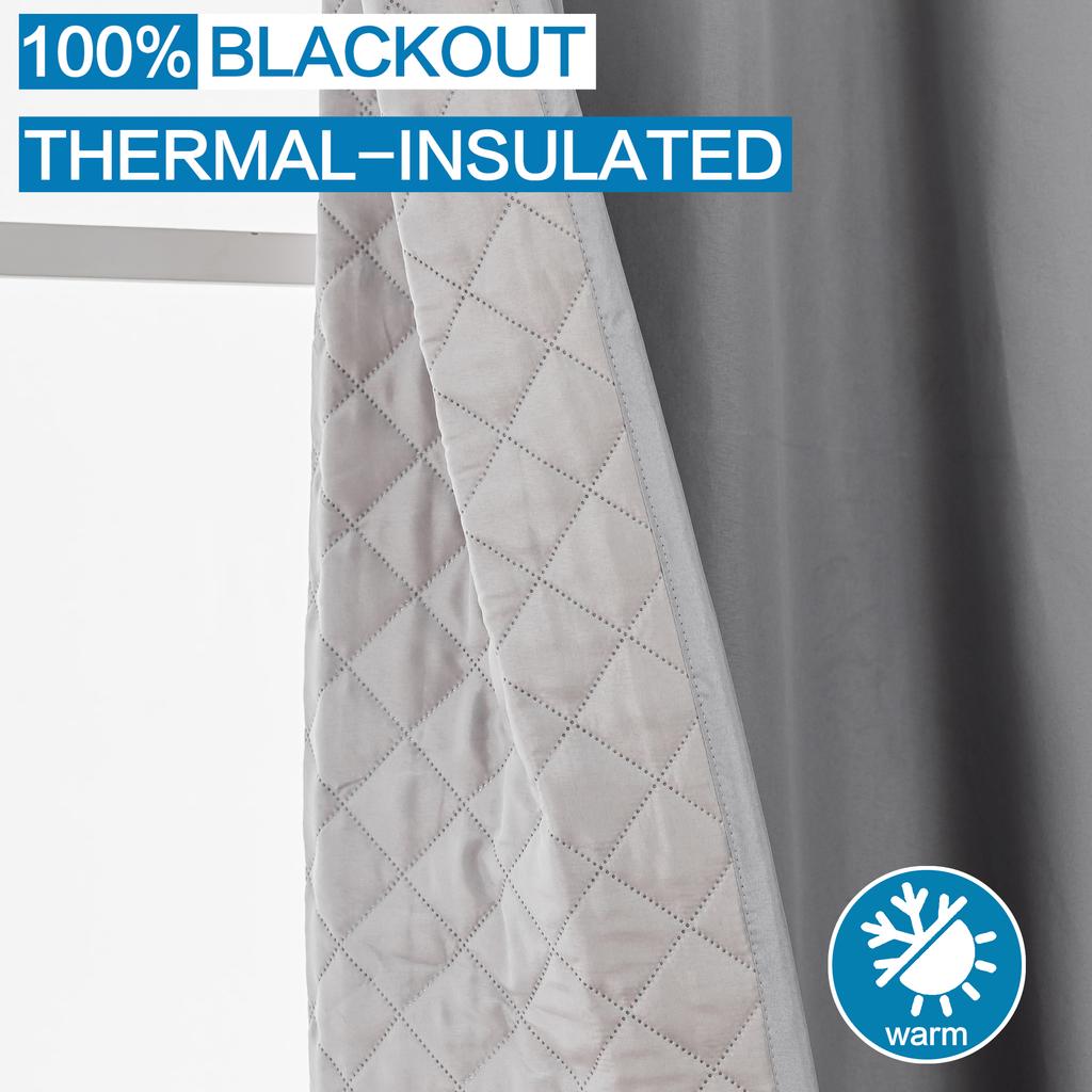 1 Stück – Wintergardinen aus gefütterter Baumwolle, dick gepolstert, warm und lichtundurchlässig, für Wohnzimmer, Schlafzimmer und als Außendekoration