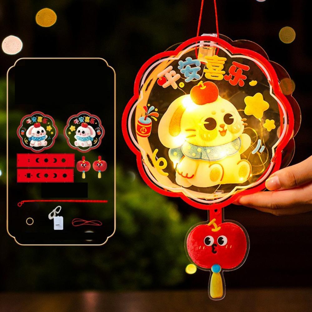Cute Bunny Lantern Cartoon Handheld Rabbit Flower Lantern Mid Autumn Lantern  Holiday Decoration
