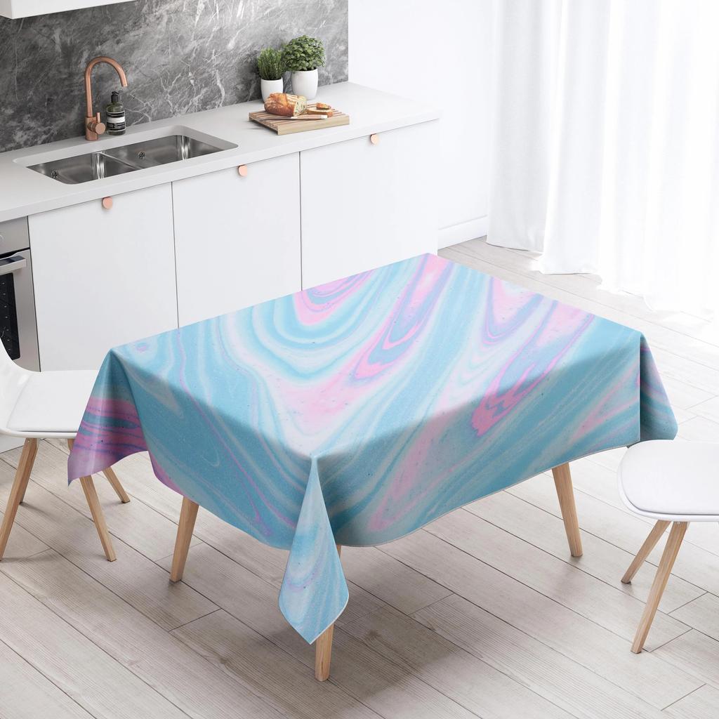 Color Marble Tablecloth Anti-Stain Waterproof Dining Table Home Decor Rectangular Kitchen Fireplace Countertop