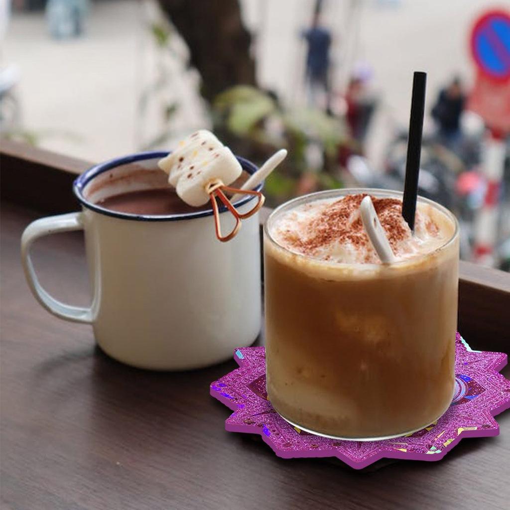 Mandala Coaster Plaster Silicone Mold DIY Crystal Epoxy Resin Mold Holographic Flower Shape Cup Mat Casting Mold Craft