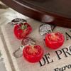 1/3Pcs 3D Half Cut Tomato Keychain Plastic Fruit Charm Cute Pendant For Phone Case/Bag Ideal Birthday Gift For Women And Girls