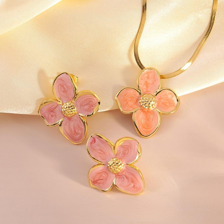 Elegant Stainless Steel Floral Jewelry Set | Durable, Easy To Maintain, Ideal for Daily Wear, Vacations, and Gifts for Wives or Girlfriends