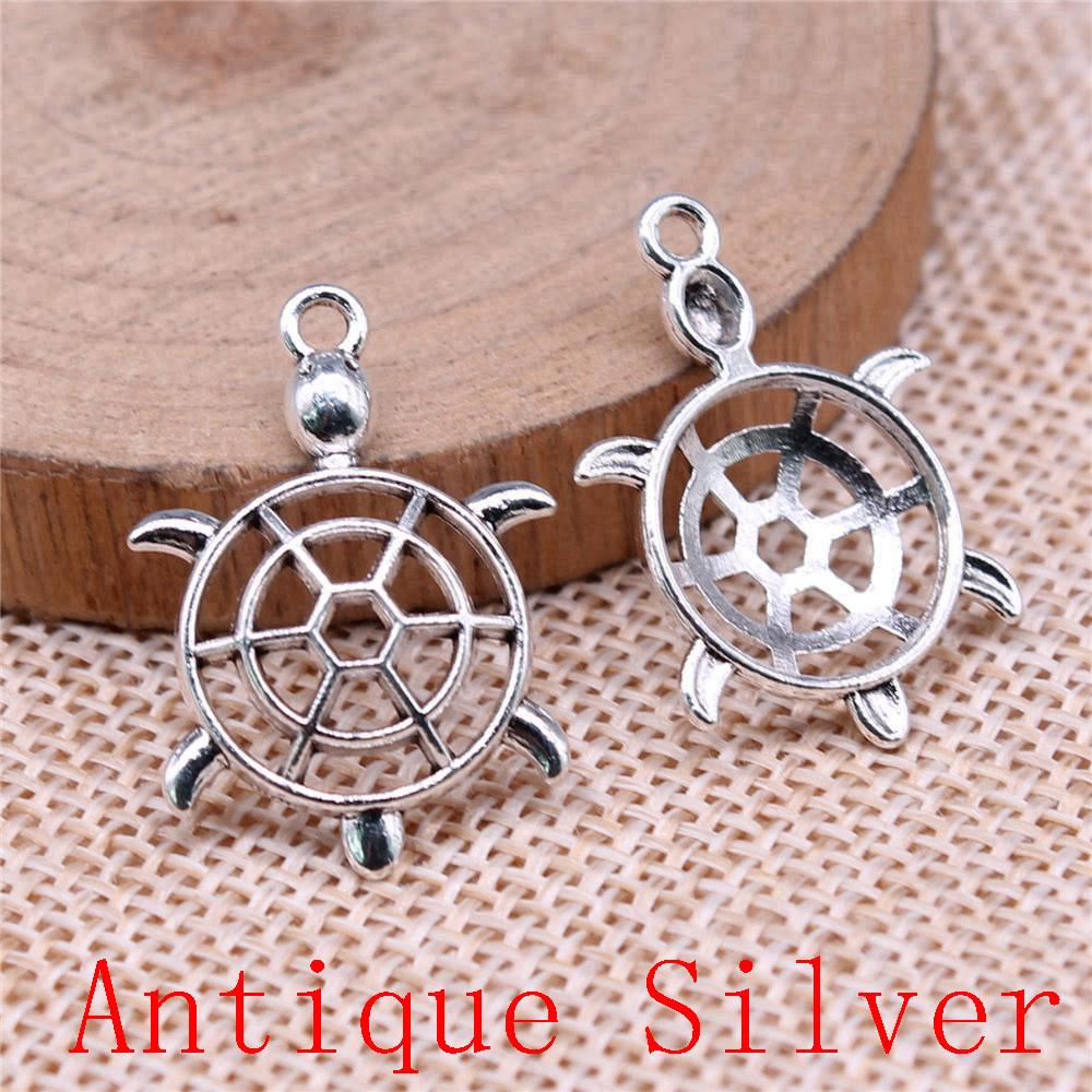 Turtle Shaped Charms Pendant For Bracelet Necklace Jewelry Making Craft Findings