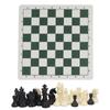 Plastic Chess Pieces with PU Imitation Leather Chessboard International Chess Figures Toy Set