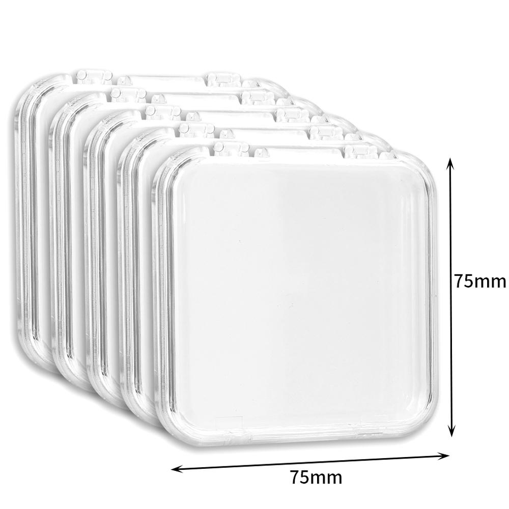 

10/5/1x Square Nail Storage Box Acrylic Transparent Container Portable Jewelry Rings Earring Bracelet Badge Nail Packaging Case 1PC