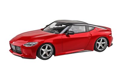 Aoshima Bunka Kyozai Rakupla Snap Kit Nissan RZ34 Fairlady Z Egyedi Kerekek Karmin Piros Műanyag Modell Co., Ltd. (AOSHIMA) 1/32 Nem. 17CU-CR Előre színezett