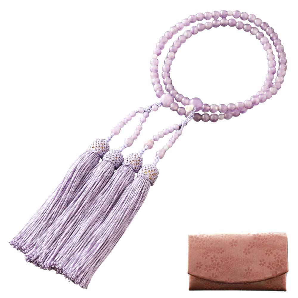 Kyoto Buddhistischer Altar Hayashi Gebetsperlen für Acht Sekten Acht Fujigumo Stein Offizielle Zeremonientasche Kyoto Gebetsperlen (Für Sekten) (Für Frauen) [Korn