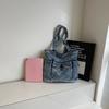 Denim Tasche Damen Pendler Große Kapazität Achseltasche Tragetasche Schultertasche