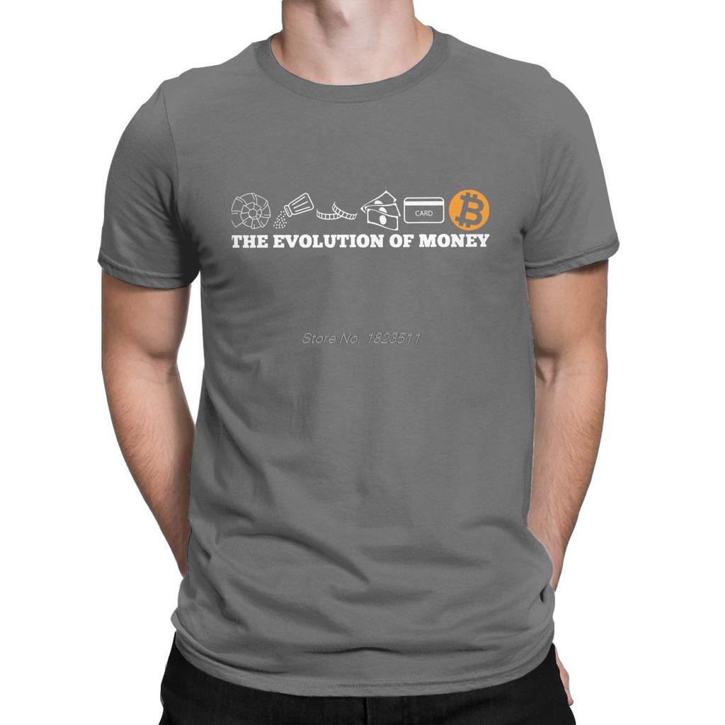 Men Women's T-Shirt The Evolution Of Money Bitcoin Btc Crypto Cryptocurrency Blockchain T Shirt Oversized Tees Tops Harajuku