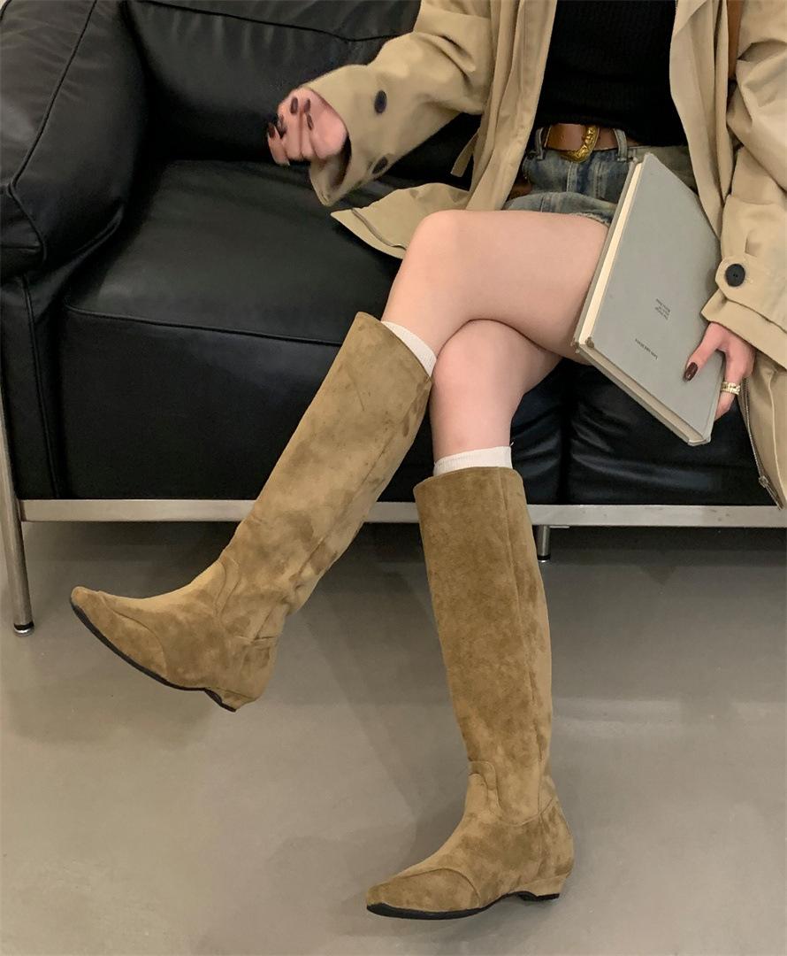 

2025 autumn and winter new fashion versatile square head short boots women s boots elastic thin women s boots thin heel short boots 39 хаки