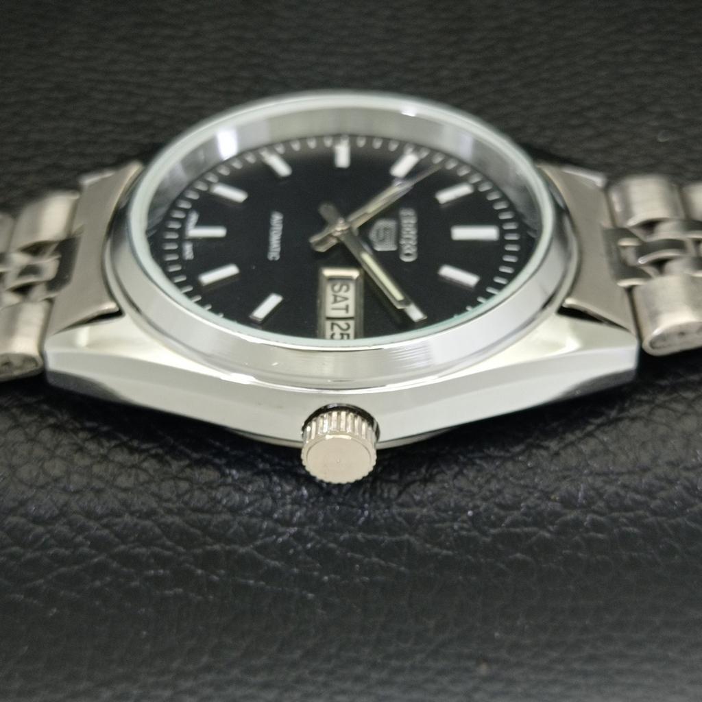 JAPAN VINTAGE REFURBISHED SEIKO 5 AUTOMATIC MENS BLACK DIAL WATCH a440636-4 Sk-a440636