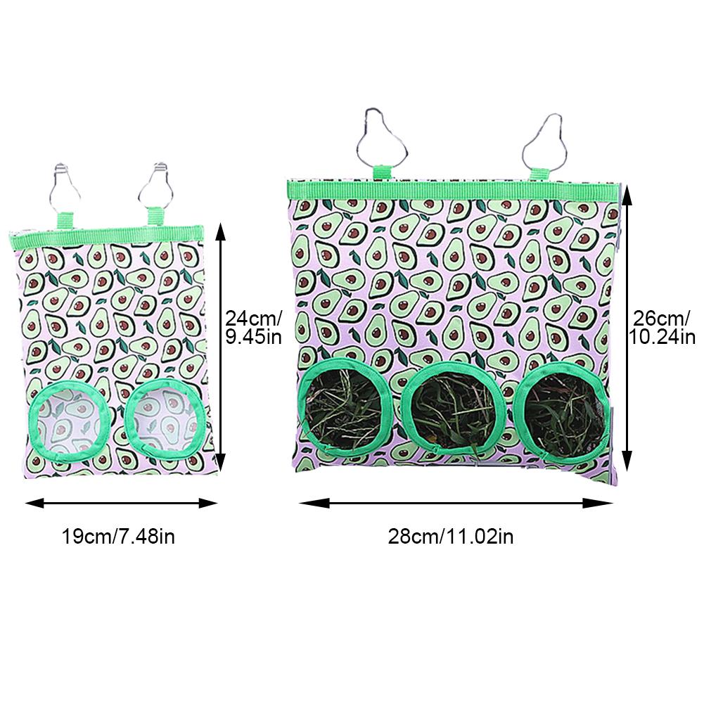 Hay Bag Hanging Pouch Feeder Holder Feeding Dispenser Container for Rabbit Guinea Pig Small Animals Pet Bunny Cage Accessories