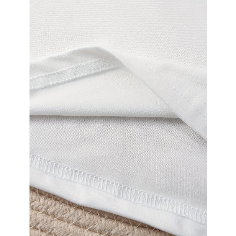 European sizes Women's Russian Cyrillic Text Funny Self-Print T-Shirt  Short Sleeve Crew Neck Casual Top