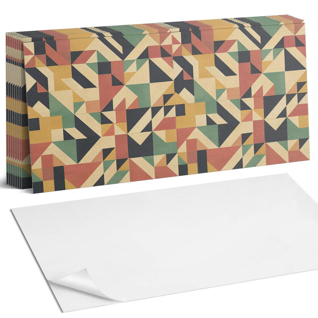 Komplet Samoprzylepnych Kafelków Pcv Abstrakcyjny Wzór Geometryczny 10X40X20 Cm