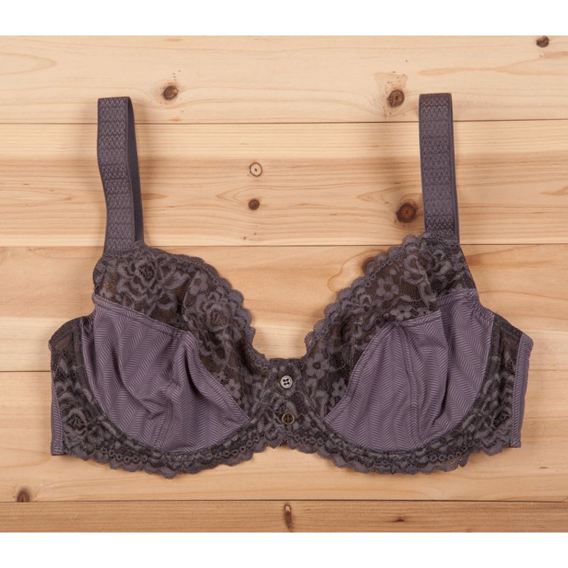 

Дышащее нижнее белье Европейский и американский бюстгальтер на косточках с кружевом 75E Coffee