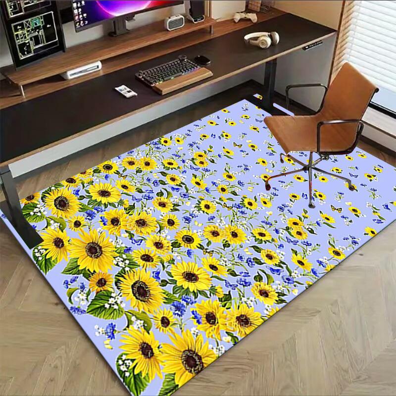 1PC Sunflowers Flowers Extra Large Non-Slip Floor carpet, Office, family, bedroom, Studio Large Area Rug,Longlasting Material-J0352
