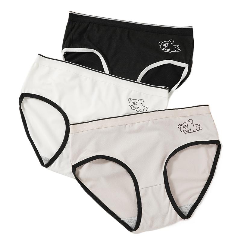 Mode Dames Mid Taille Verticaal Gestreept Katoenen Slipje Eenvoudige Comfortabele Slips Draagbaar ondergoed