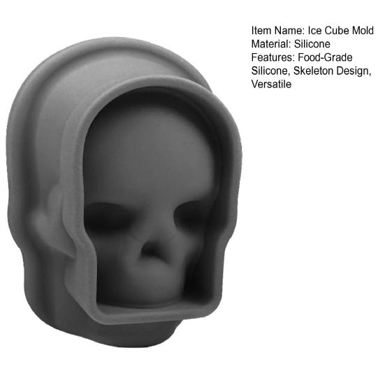 Forma na ledové kostky ve tvaru kostry Velký silikonový tác na led pro whisky, koktejly, džus Bez BPA Výrobník ledu ve tvaru lebky Halloweenské párty potřeby
