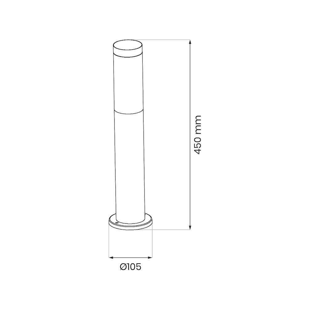 SŁUPEK OGRODOWY BROOKLYN 1XE27 IP44 45CM