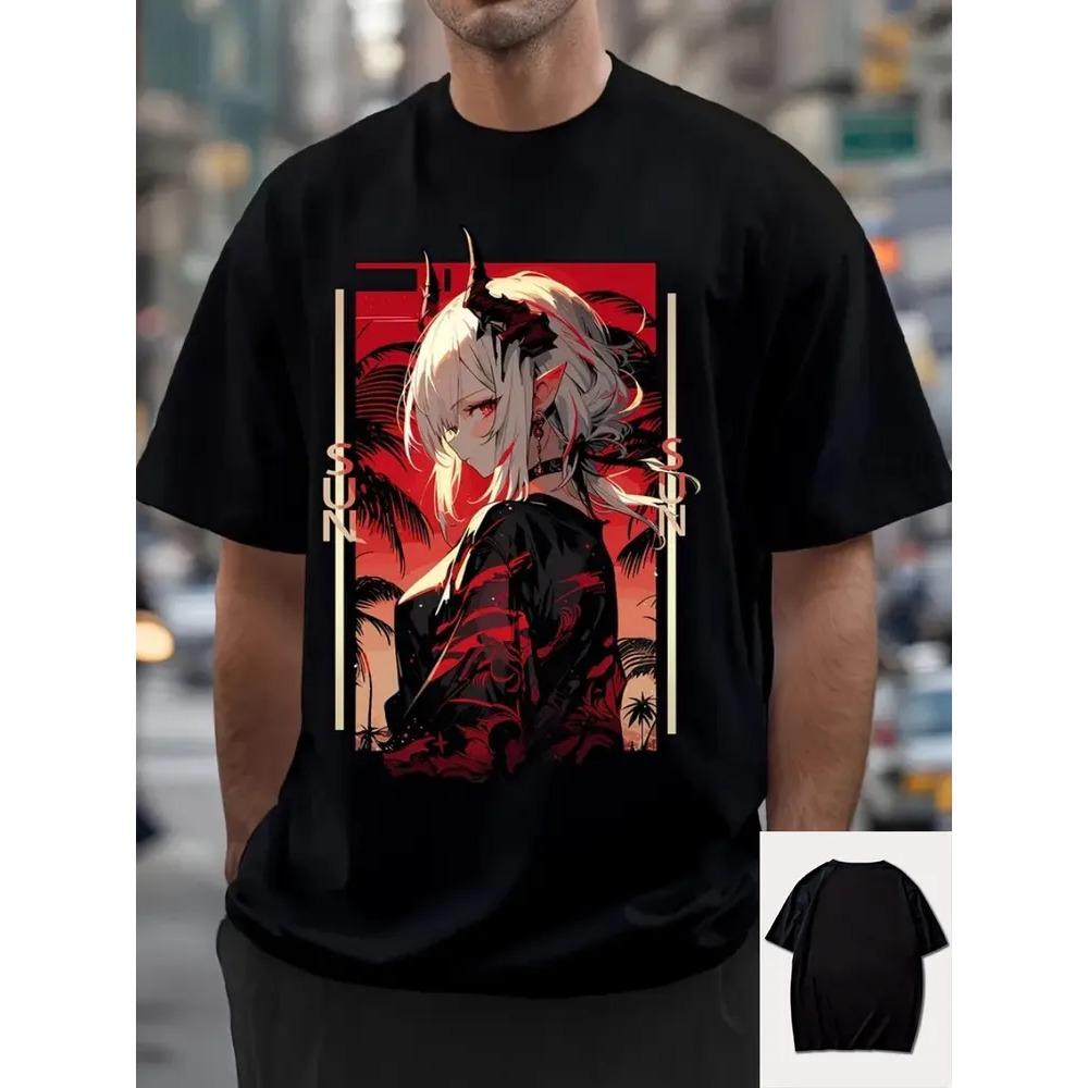 Summer Mens T-shirt Creative Cortoon 3D Printed Short Sleeved T-shirt Fashionable Comfortable Soft Breathable Large Loose T-shirt