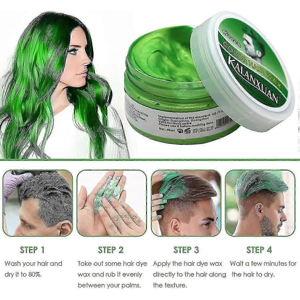 Green Temporary Hair Wax - Bold Washable Colour for Expressive Styling