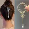 1PC Tulip Rhinestone Fringed Hairpin Women's High-end Temperament Simple Hair Accessories Back of The Head Ponytail Niche Hairpin Headdress