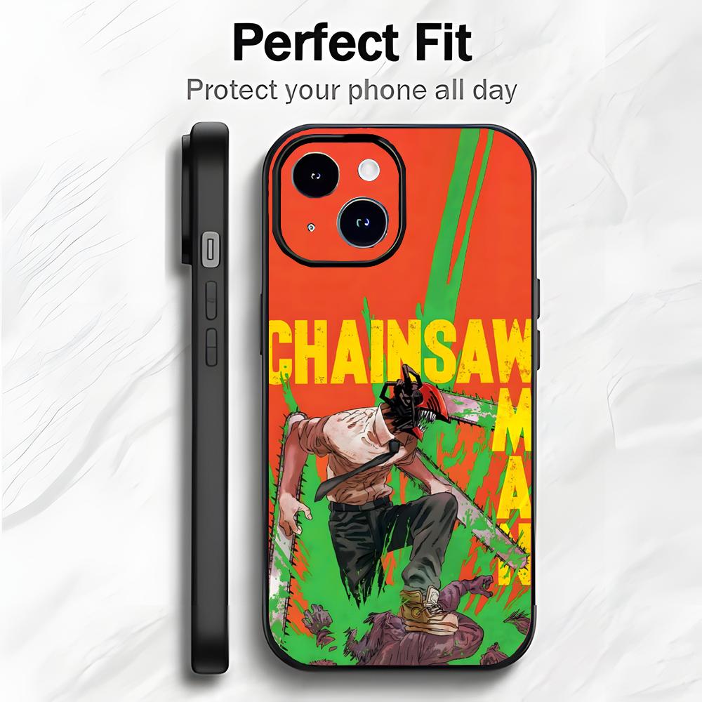 Classic Japanese Anime C-Chainsaw Man Phone Case Phone Case Soft Packaging Lightweight For iPhone17 16 15 14 13ProMax