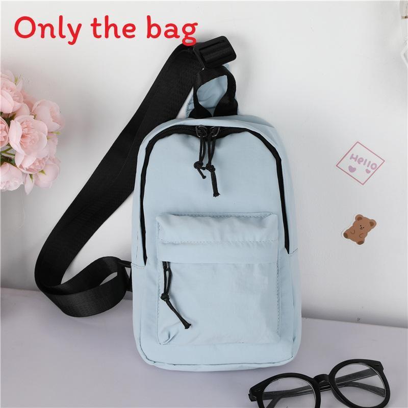 Color Simple Solid Neutral Children Shoulder Bag Chest Bag  For Boys Girls And