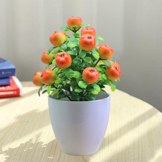 Artificial Potted Plants Realistic Fake Mini Fruits Tree Home Office Table Centerpiece