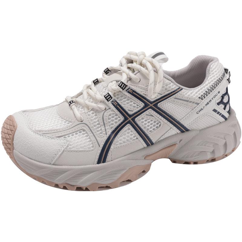 

Ретро легкие кроссовки для пап женские 2025 новые на толстой подошве универсальная расцветка дышащие для маленькой ноги повседневные спортивные кроссовки 40