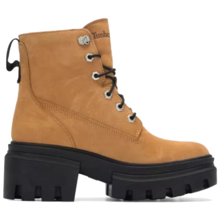 Timberland Everleigh 6 In Lace Up Wheat Nubuck Comfortable Short Martin Boots Women boots Brown A41QK231